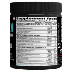 Hydrolyzed Marine Collagen with Biotin, Vitamin C, Zinc, Keratin, Glutathione, Hyaluronic Acid, DHT Blocker & Multivitamins.